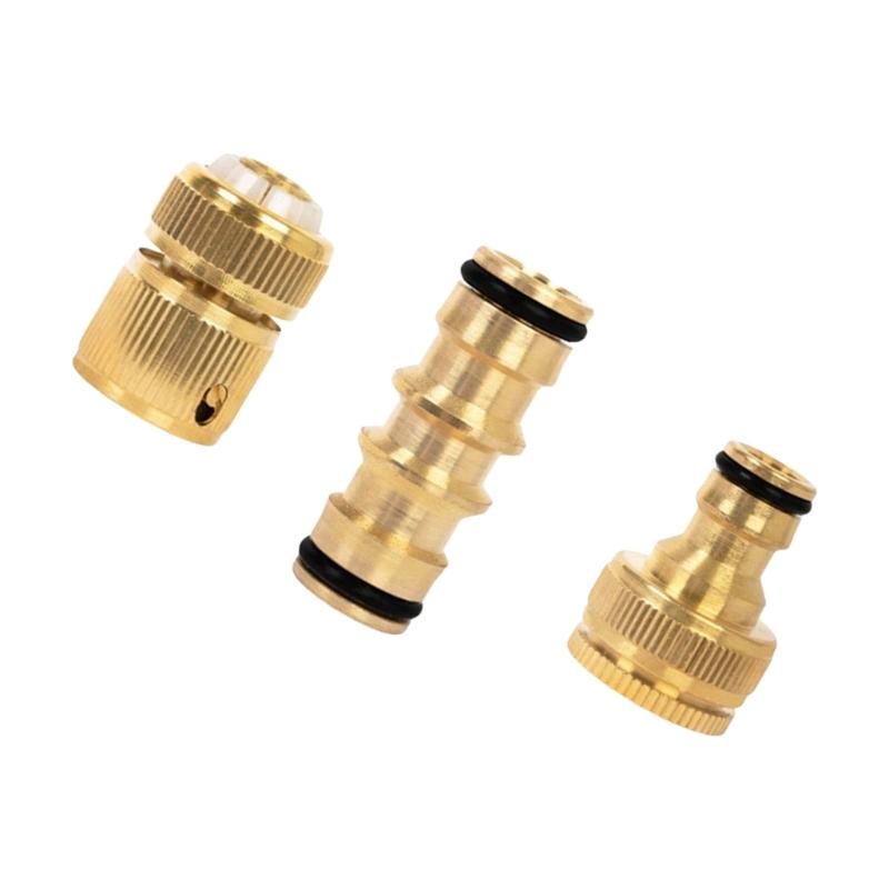 Brass 1/2 Inch Hose Connectors Fast Release Couplings Metal Hose Adapters for Garden Faucets Washing Machines Auto Wash