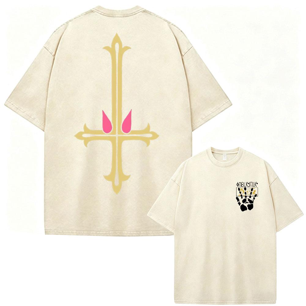 Anime Hunter X Hunter Shizuku Spider Troupe Phantom Vintage Washed T-shirt Men Women Fashion Casual Cotton Short Sleeve T-shirts