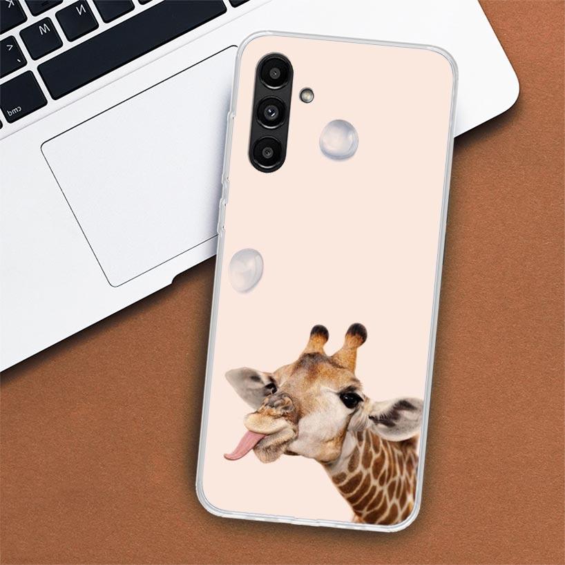 Cute Cartoon Giraffe Animal Phone Case For Samsung Galaxy A56 A55 A54 A53 A16 A15 A14 A13 A36 A35 A34 A33 A26 A25 A24 A23 A05S A