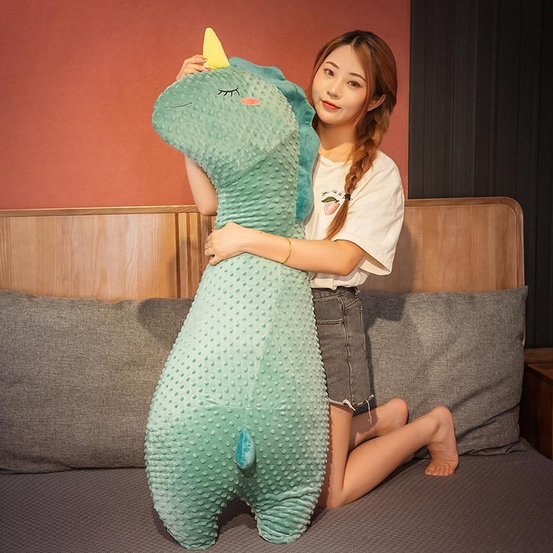 Lovely Duck Goose Dinosaur Plush Toys Cute Animal Long Pillow Stuffed Soft Sleeping Cushion for Children Kids Gift