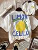 New Summer T-Shirt for Kids, Daily Casual Style, Breathable and Comfortable, Short-Sleeved, with A Cartoon Lemon Print.