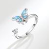 Butterfly Adjustable Ring For Women With Copper Material And Electroplating Jewelry Accessory For Fashion And Daily Wear