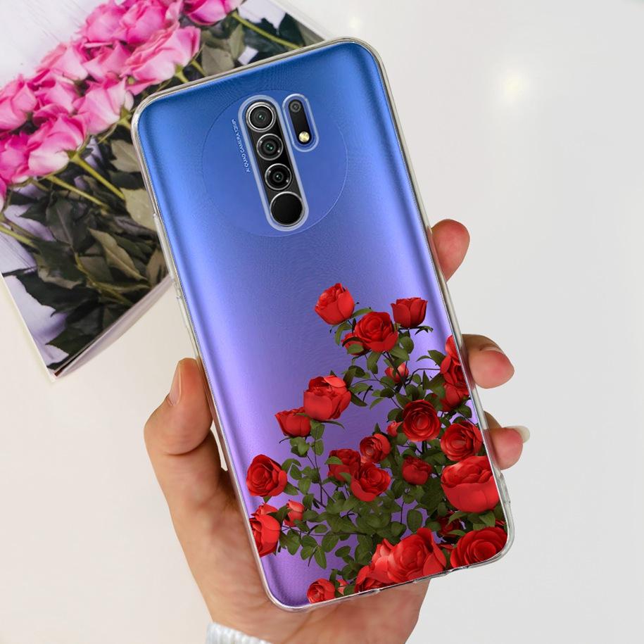 For Xiaomi Redmi 9 Case 6.53" Cover For Redmi 9 Flower Butterfly Transparent Silicone Soft Phone Covers For Redmi 9 Prime Bumper