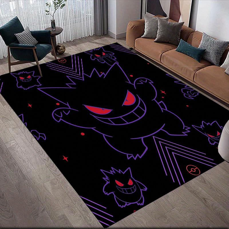 Pokémon Gengar Anti-Slip Floor Mat, Rectangular Carpet for Bedroom, Sofa Area & Living Room, Home Decoration