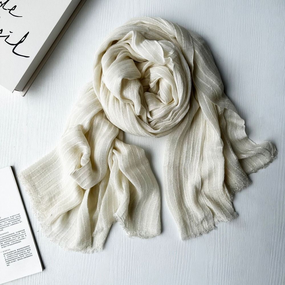 Vertical Striped Viscose Scarf Soft Shawl Wrap Retro Modal Scarf All Season