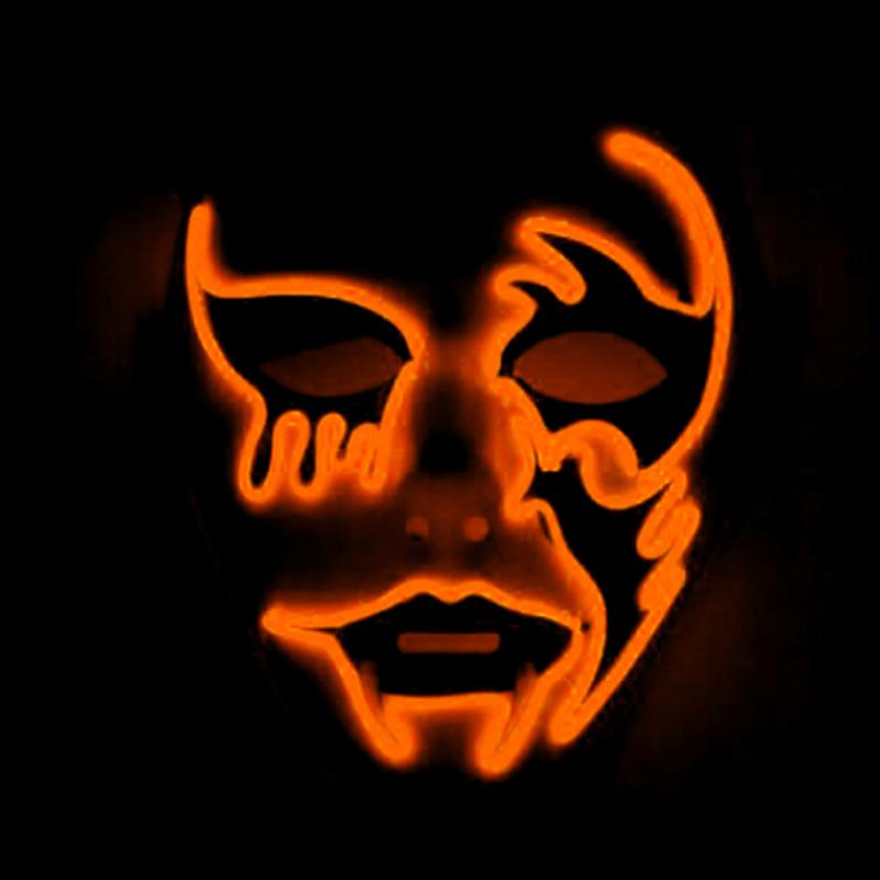 Máscara de Cosplay Asesino de Halloween Danza de Fantasmas Disfraces de Miedo Decoración Máscara Brillante Aterradora Máscara LED Thriller Máscara de Diablo Para Hombres