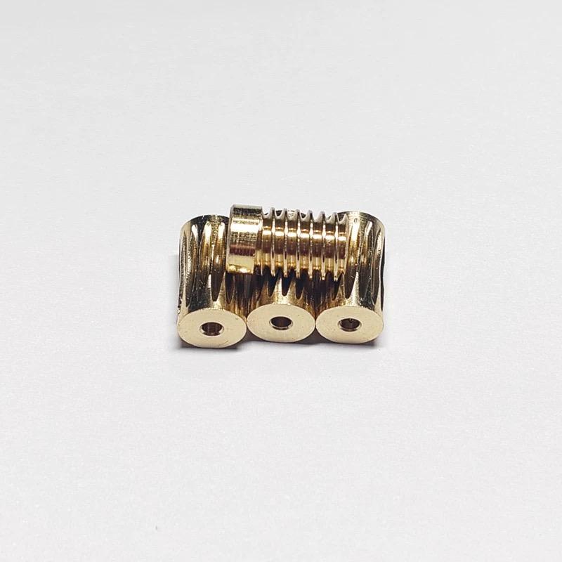 Enveloping Worm Wheel Gear 0.4M 15 Teeth 15 Times Reduction Ratio 2/3mm 90-Degree Transmission Mechanism Copper Gear