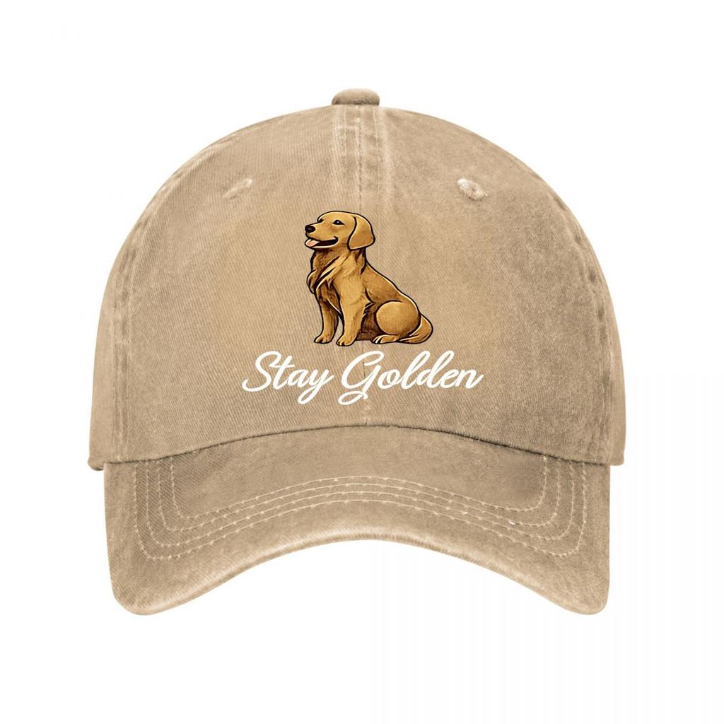 Golden Retriever Stay Golden Baseball Cap Washed Baseball Cap