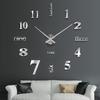 3D Large Wall Clock DIY Mirror Wall Stickers For Home Living Room Decor Frameless Quartz Clocks Self Adhesive Hanging Watches