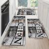 VIKAMA Retro Wood Grain Kitchen Rug American Country Style Entrance Door Mat Non-Slip Easy Clean Bedroom Carpet Home Decor
