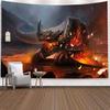 Psychedelic Castle Blanket Middle Century Purple Dragon Wall Hanging Tapestries for Living Room Beach Towel