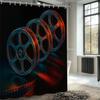 Film Reel Movie Theater Shower Curtain Machine Washable All Season Waterproof Privacy Protection Cinema Design Creative 12Hooks