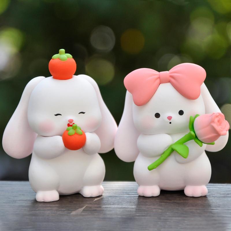Pvc Adorable Rabbit Collectible Model For Home Office Decoration Idea Gifts