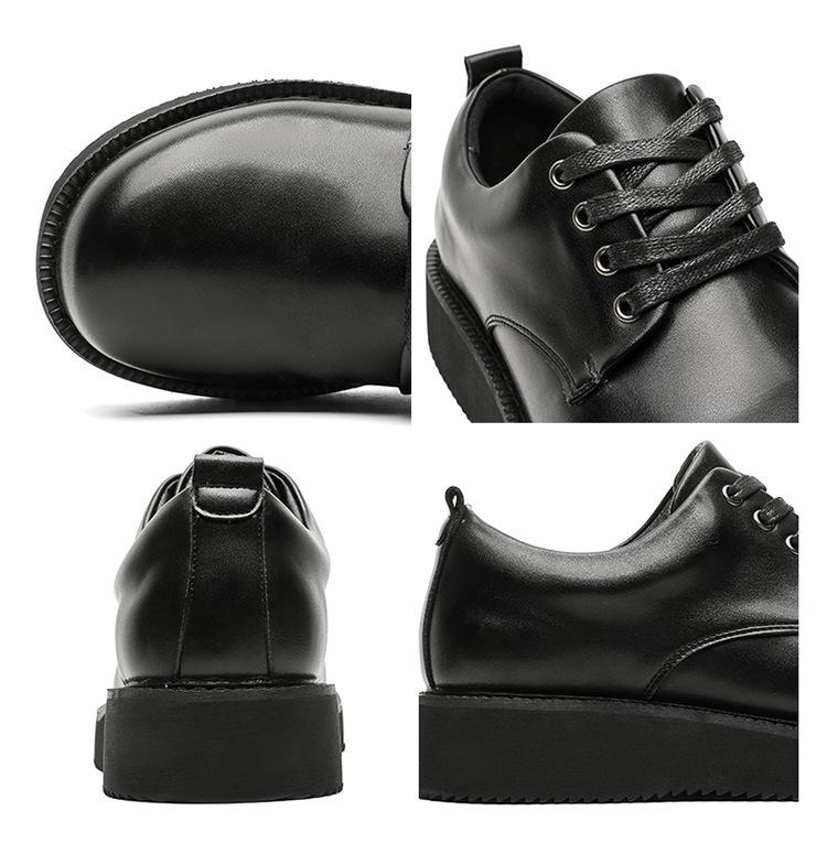 Versatile Men's Leather Platform Derby Loafers - Lace-up Wedding & Office Shoes