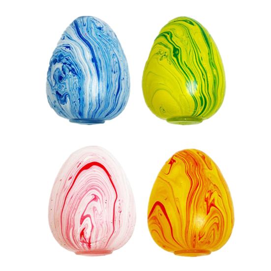 1/4Pcs Marbled Egg Stress Relief Toy Slow Rising Colorful Egg Stress Ball Sensory Squeeze Toy Anxiety Relief Easter Egg Fidget Toy