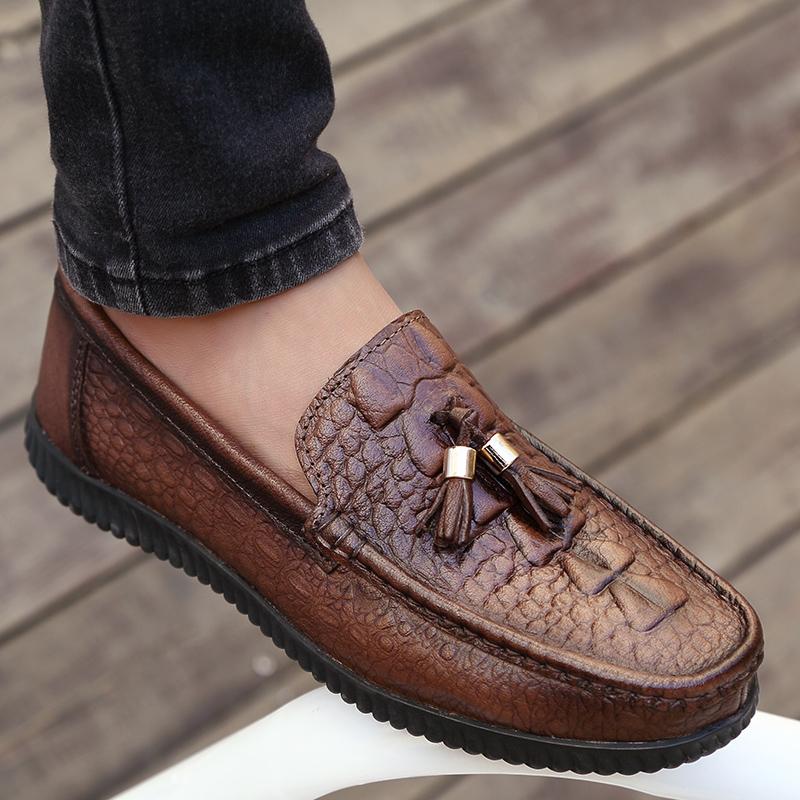 Módní Pánské klasické kožené boty Britský styl Vysoce kvalitní společenské boty Oxfords Originální kožené boty pro volný čas