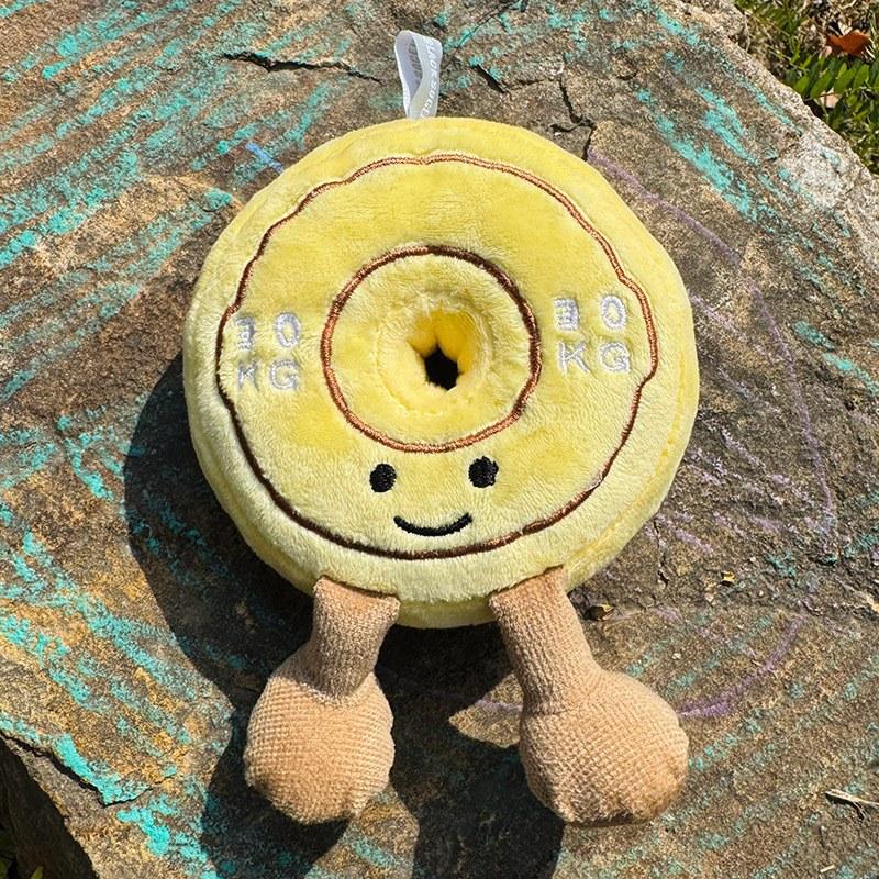 Creative Simulation Fitness Tools Dumbbell Kettlebell Barbell Pendant Plush Toy Bag Pendant Decoration Doll Gift