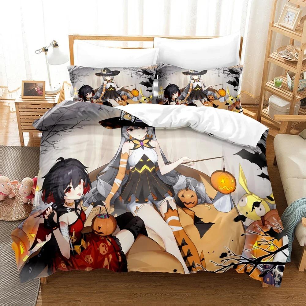 

3D аниме Honkai Impact 3rd Bedding Set Printed Decorative Duvet Cover Set Bedwear Quilt Cover Home For aldult kids teen 70x133cm 2pcs