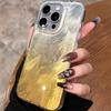 Luxury Aurora Laser Gradient Feather Case For iPhone 16 15 14 13 12 11 Pro Max Bling Dream Glitter Clear Shockproof Bumper Cover