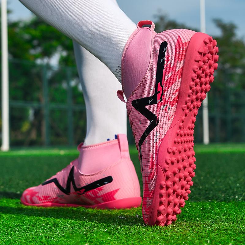 35-46 Kids Football Boots Rubber Soft Sole Short Nails Artificial Turf Leather Youth Kids Football Shoes Men's Sports Large Size Football Shoes