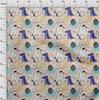 oneOone Cotton Flex Amethyst Fabric Kids Cutie Animal Sewing Material Print Fabric by The Yard 40 Inch