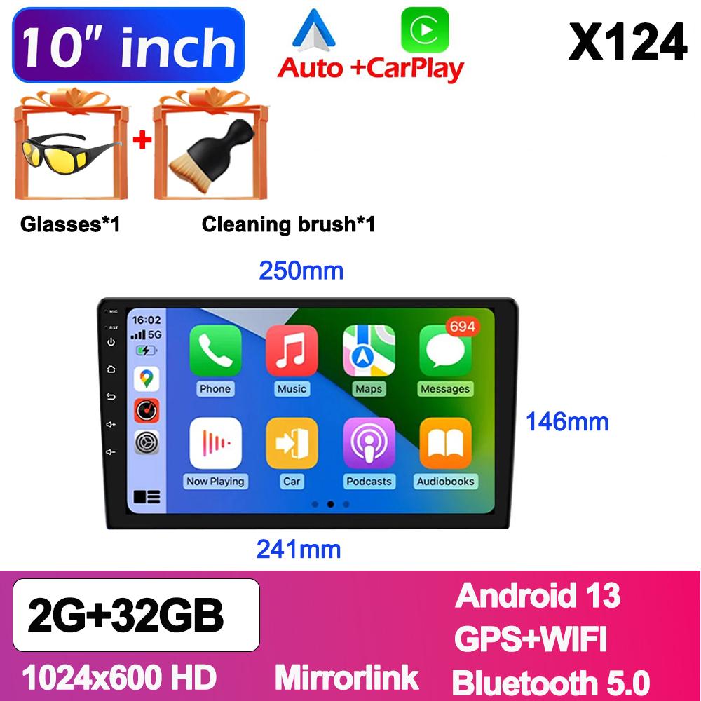 Android13 7 9 10 Inch Car Radio GPS 2 Din Radio Stereo Receiver Player 64G Multimedia Player Wireless CarPlay Android Auto Gift
