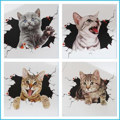 3D Creative Cat Car Stickers - Cute, Funny Scratch Cover Decals
