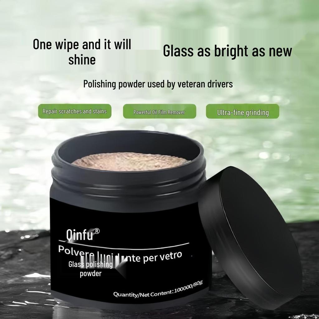 Powerful Car Glass Polishing Powder - Oil Film & Swirl Mark Remover for Windshields and Windows