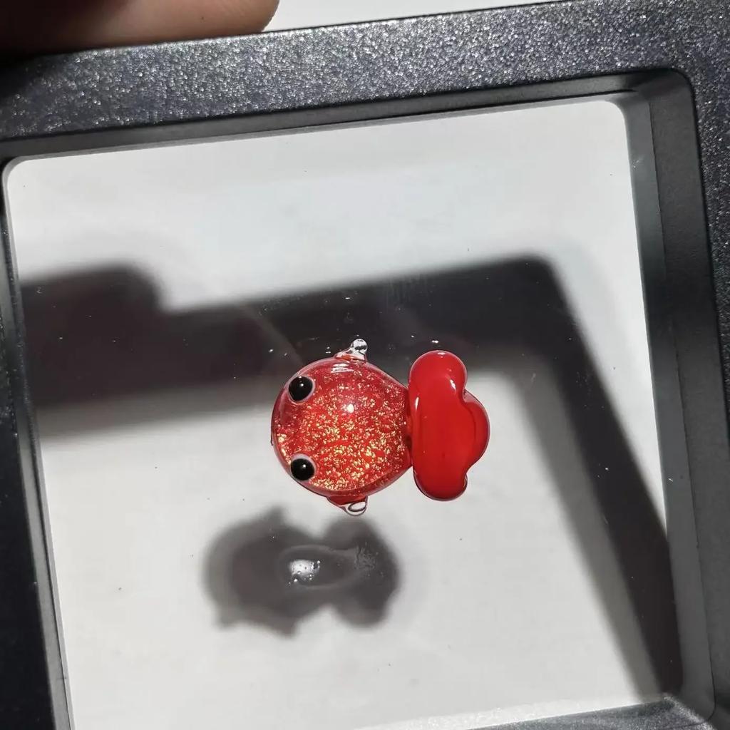 Creative Mini Pocket Goldfish Colored Glaze Transparent Lucky Bag Glass Figurines Handmade Home Decoration Accessories 2025 New