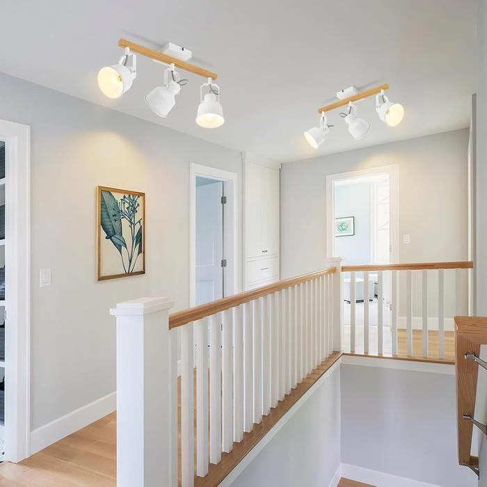 Spot de plafond - NETTLIFE - 3 flammes - Blanc - Orientable 350° - Douilles E14