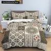 Geometric Mandala King Queen Duvet Cover Boho Ethnic Style Bedding Set for Teens Adults Mediterranean Soft Polyester Quilt Cover