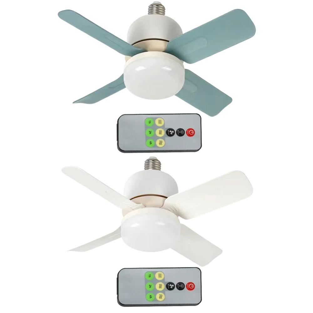Dimmable E27 Socket Ceiling Fan with Lights Wireless Fans Lighting  Office Garage Restaurant
