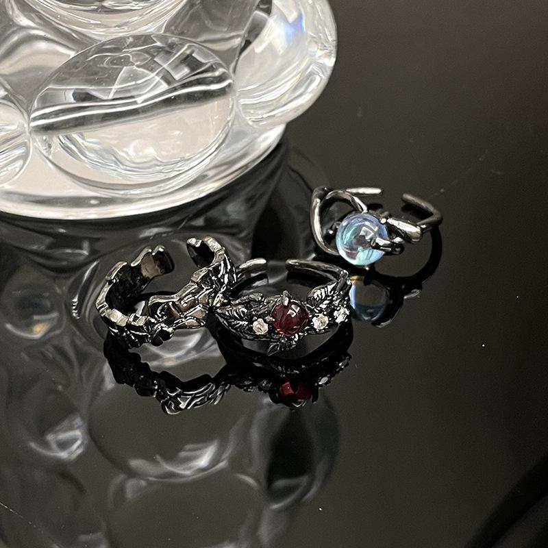 Niche Design Sense, Simple French High-End Sense, Retro Stacked Women'S Ring, Personalized Wind, Dark Wind, Open Ring Women