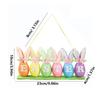 6pcs Easter Bunny Ears Egg Ornaments Easter Egg Rows Decorations Easter Desktop Supplies For Home Bedroom Kitchen Office