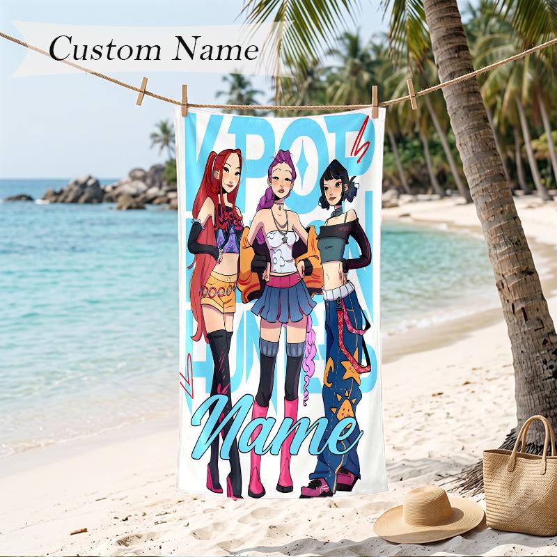 HUNTRIX Strandtuch mit individuellem Namen, personalisiertes weiches Handtuch für Schwimmen, Strand, Reisen