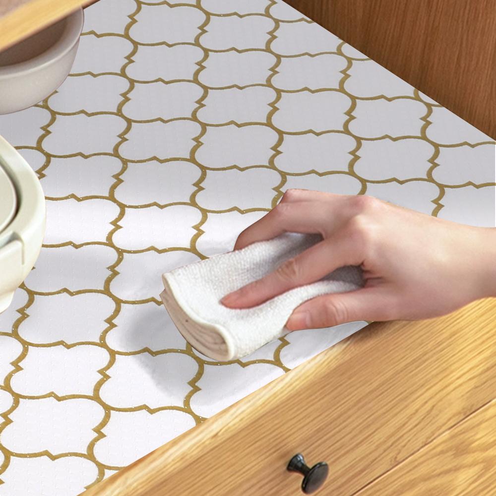 1roll Refrigerator Pad Anti-slip Waterproof Refrigerator Shelf Liner Non-adhesive Drawer Liner Easy To Clean Kitchen Cabinet
