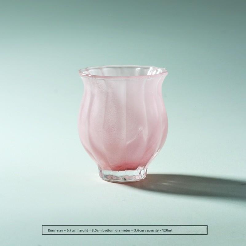 Crystal Glazed Tea Cup Kung Fu Tea Set Glass Tea Cup Home Master Cup Exquisite 200ml розовый