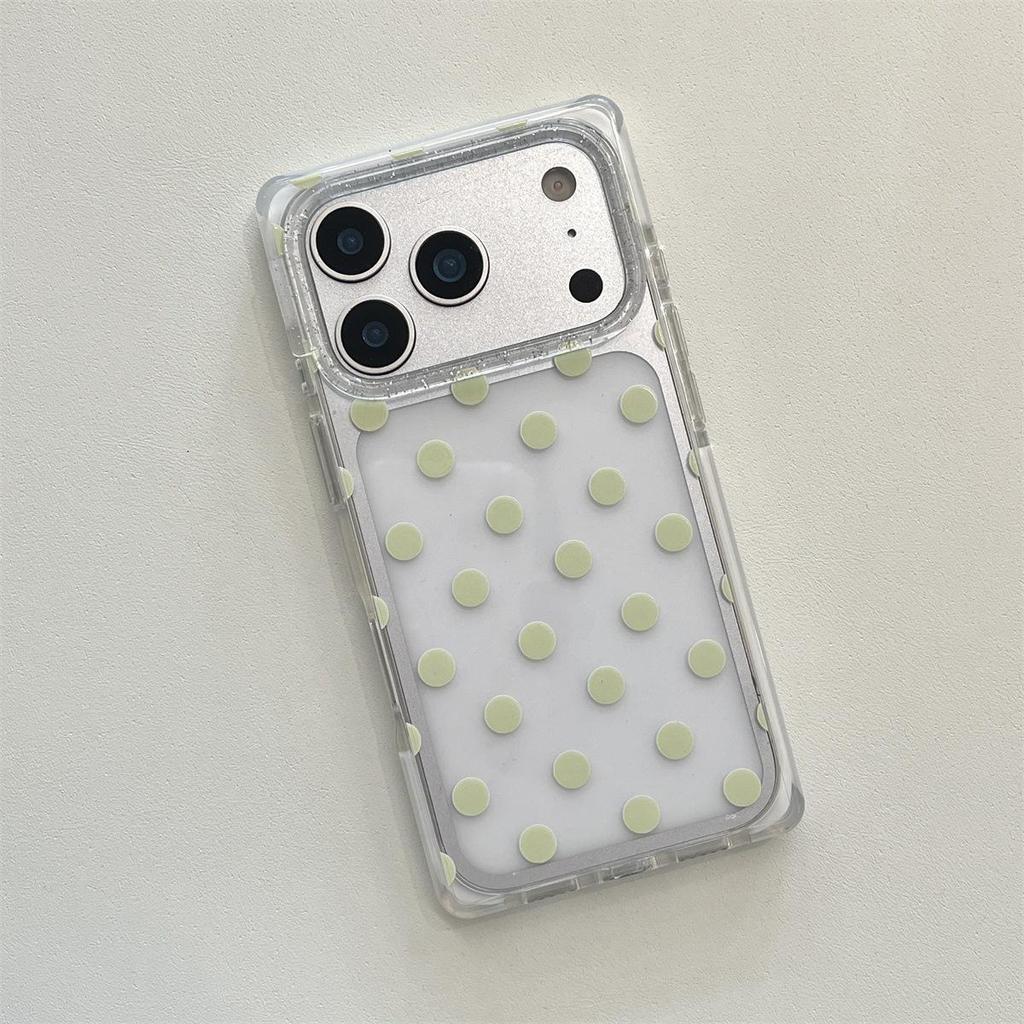 Transparent Polka Dot iPhone 15 Case with Drop Protection for Apple 17/16 ProMax