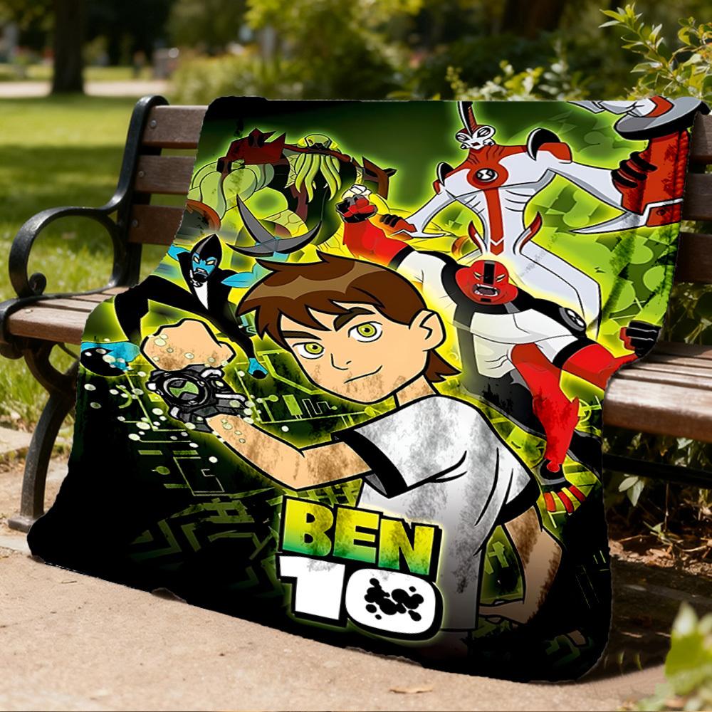 1pc Ben 10 Outdoor Flannel Throw Blanket Soft, Lightweight & Warm for Sofa, Office