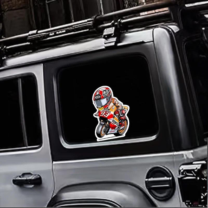 Creative anime motorcycle and rider personalized car laptop stickers, car motorcycle bicycle sun protection and waterproof stickers decoration