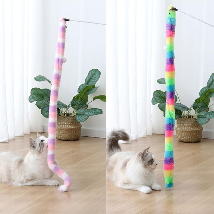 Cat Toy Teaser Wand with Bell Plush Toy Gift for Kitten Playing Exercising