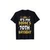 It'S My Mom'S 70th Birthday Glitter Gold Crown & Party Poppers T-Shirt - Casual Crew Neck Soft Blend, Breathable Short Sleeve Tee - Perfect Milestone