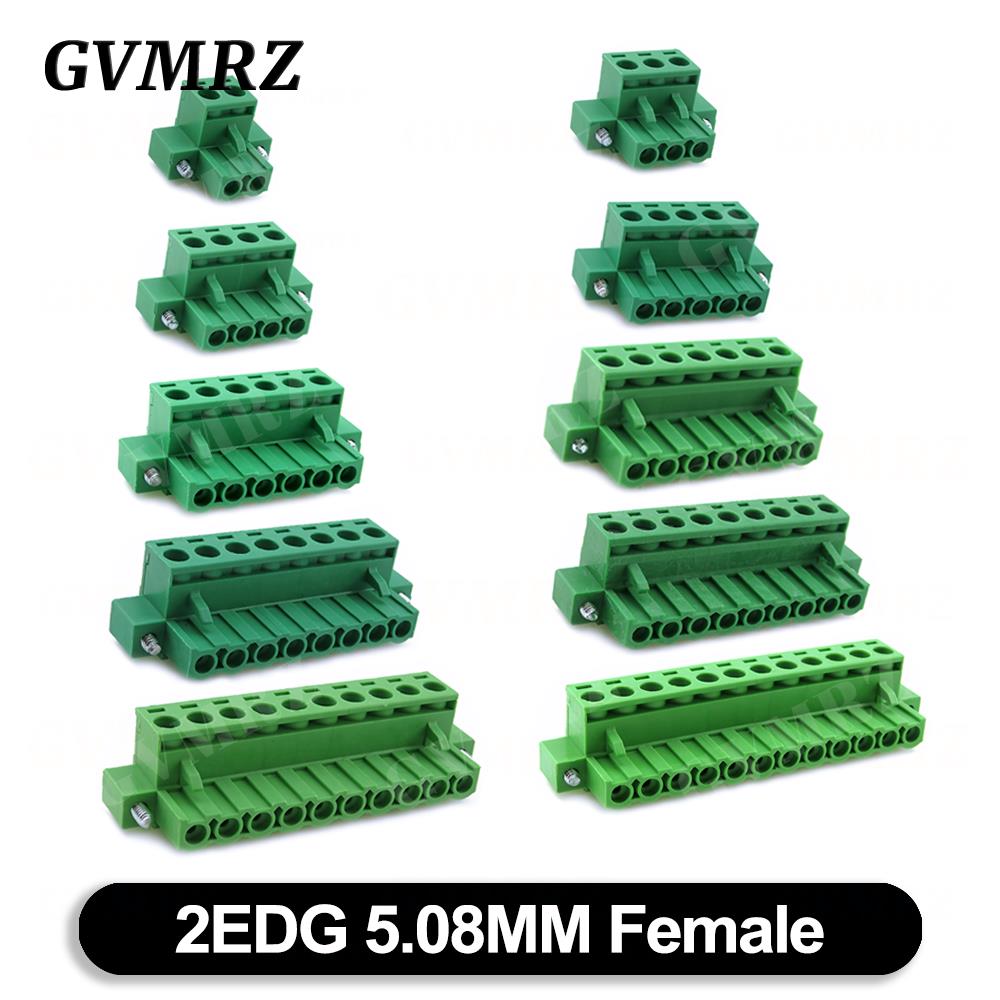 5PCS KF2EDGWB 2EDG 5.08 2 3 4 5 6 7 8 9 10 12Pin Wall Terminal Plug Type 5.08mm Pitch Connector Pcb Screw Terminal Block