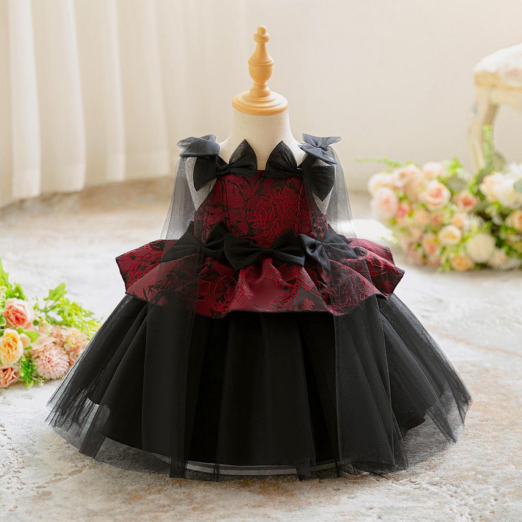 Elegant Princess Dress: Fluffy Soft Gauze Bow Skirt for Girls' Birthdays