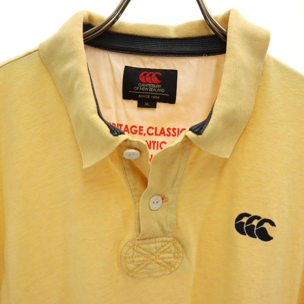CANTERBURY OF NEW ZEALAND Short Sleeve Polo Shirt XL Yellow Men's Used