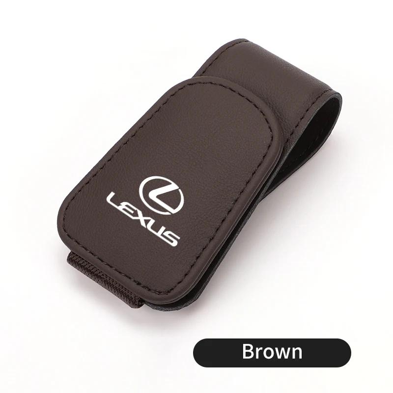 Car Visor Organizer Glasses Clip Leather Sunglasses Holder Accessories For Lexus IS250 IS200 CT200h GS300 LS430 RX450h LX570 zn6