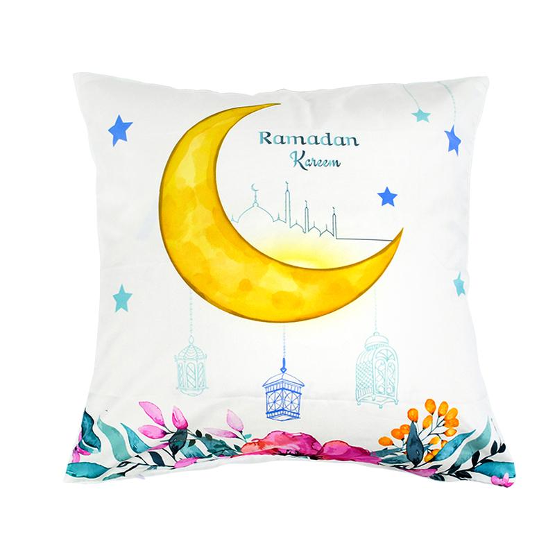 Home Decor Ramadan-themed Moon & Lantern Printed Pillowcases Pattern Cushion Cover Suitable for Sofa Bedroom Car Pillow Cover
