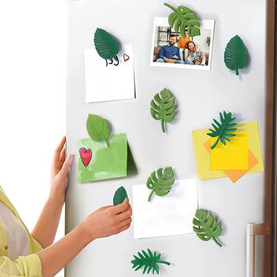 4 Stück Kühlschrankmagnete, magnetisch, starke Saugkraft, umweltfreundlich, zarte Textur, Mini-Kühlschrankaufkleber mit tropischen Blättern, Küchenhelfer