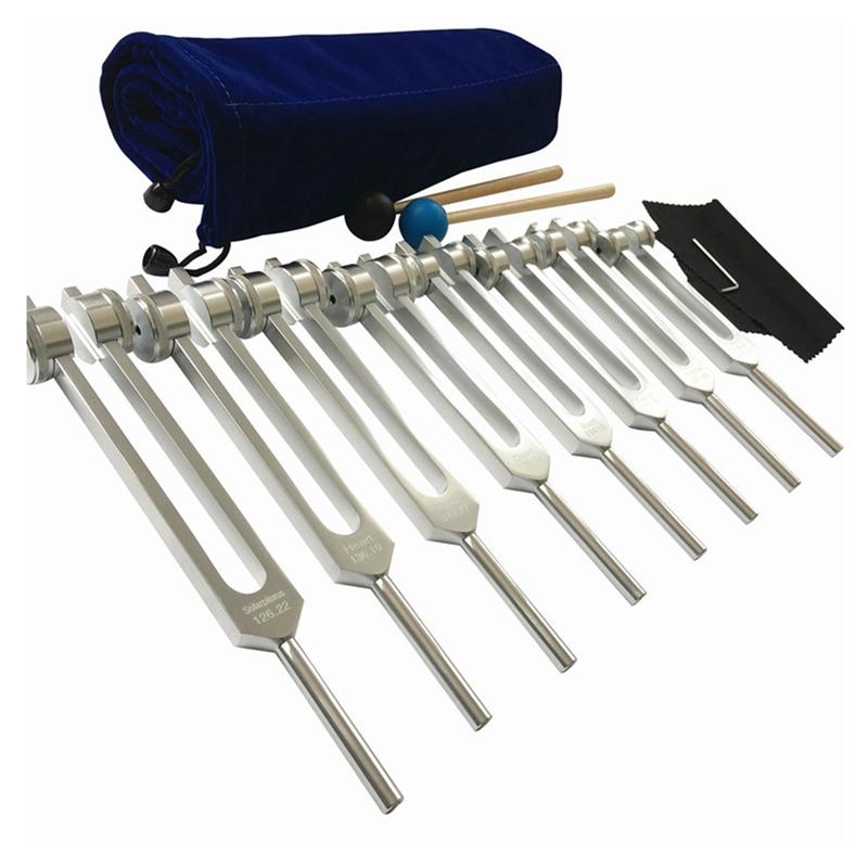 AA58 Набор камертонов для чакр для исцеления, 8 штук, серебряные камертоны для чакр для медитации China Mainland