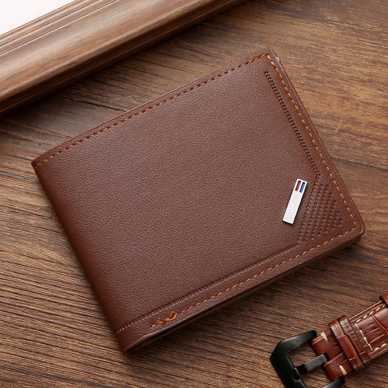 Vintage Men Leather Wallet Short Slim Male Purses Money Credit Card Holders Men Wallet Money Bag